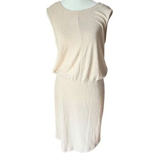Saturday Sunday Anthropologie Ribbed Knit Dress Sleeveless Beige‎ Casual Medium
